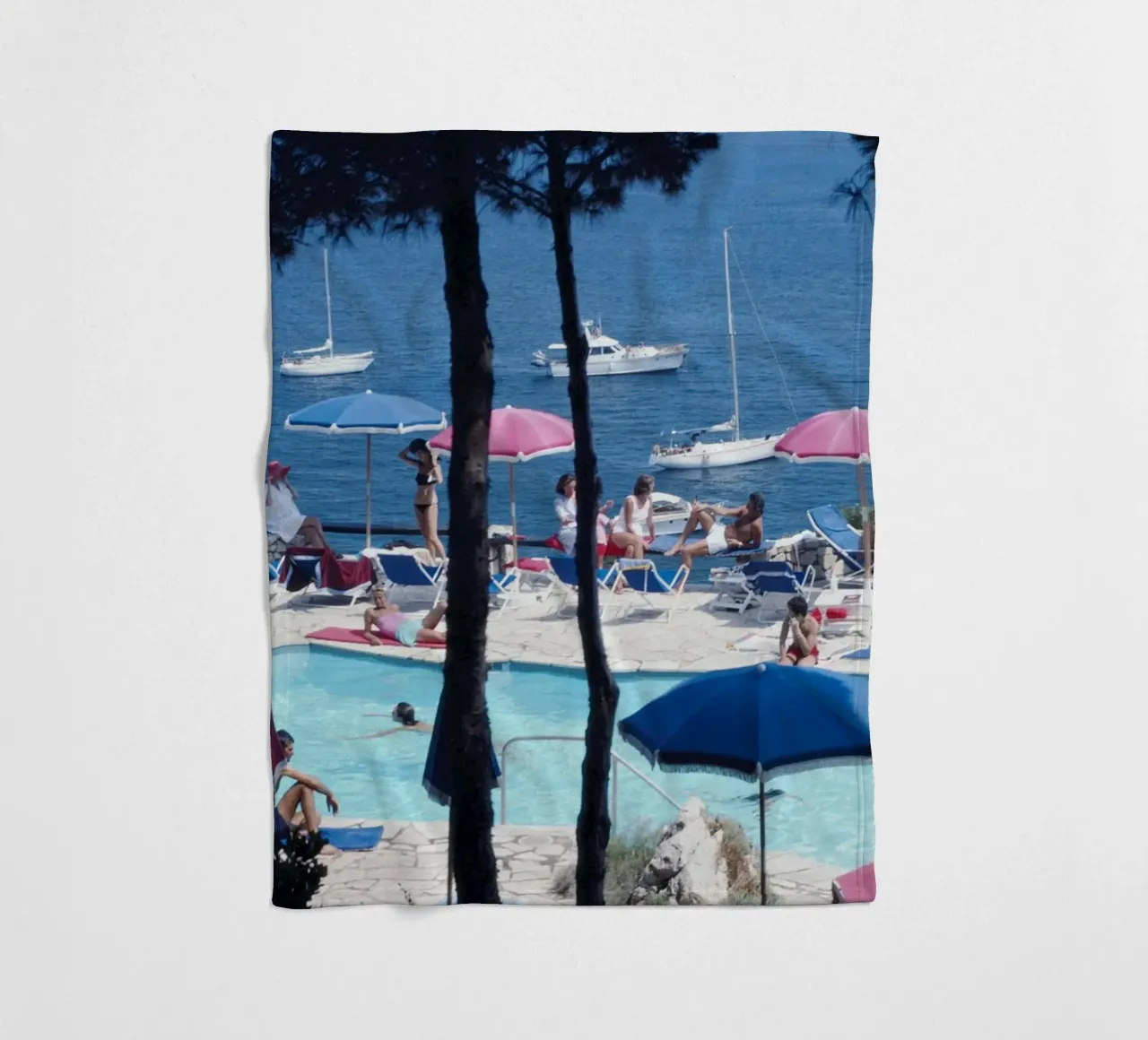 Albergo Il Pellicano - Slim Aarons coperta in pile da Chrisvintage