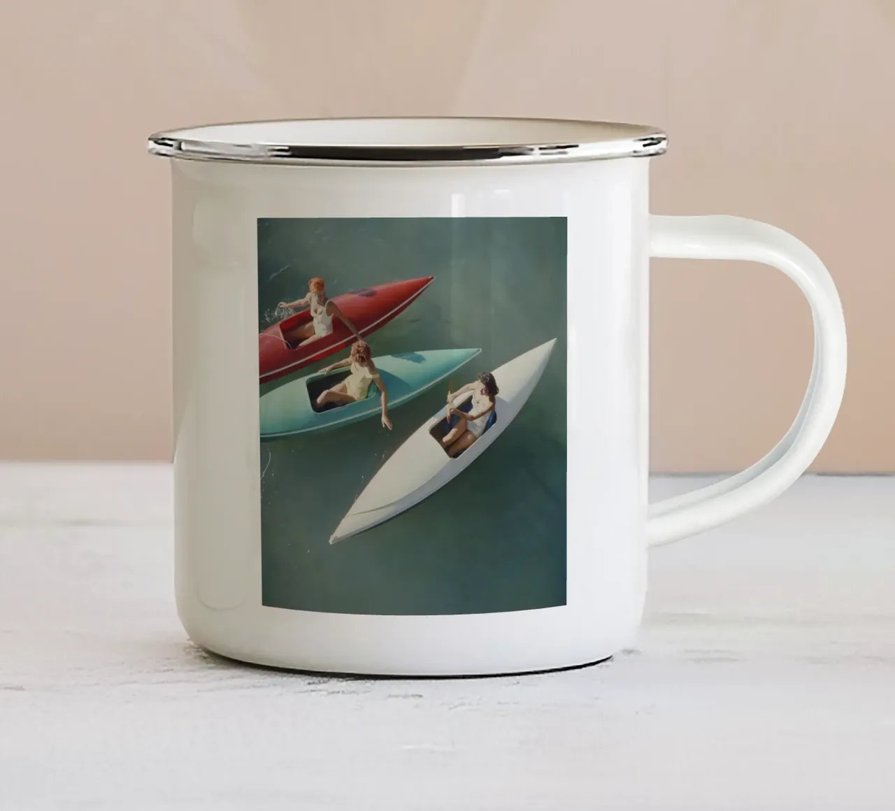 Viaggio sul lago Tahoe Slim Aarons tazza in smalto da Chrisvintage