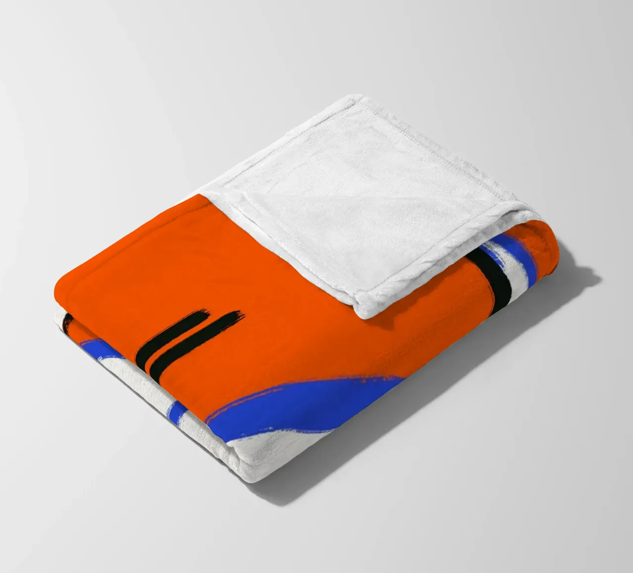 Blue cat fleece blanket by Little Dean