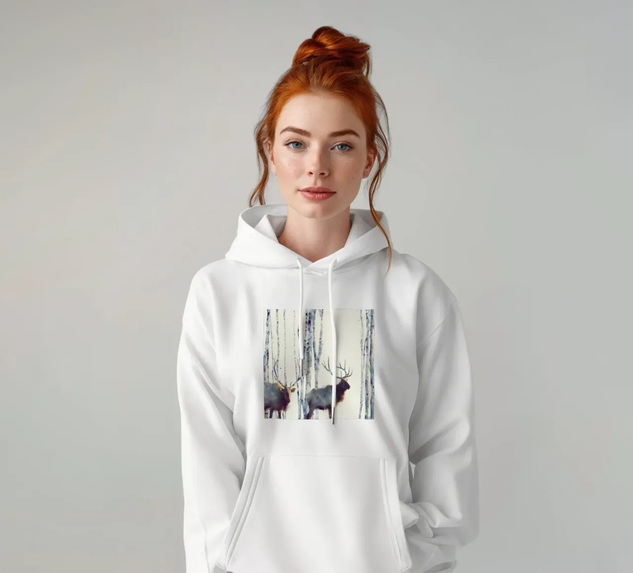 I due cervi di Amy Hamilton felpa con cappuccio da kbm store