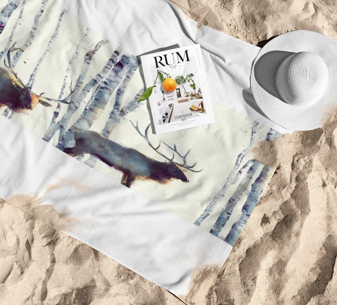 I due cervi di Amy Hamilton telo mare da kbm store