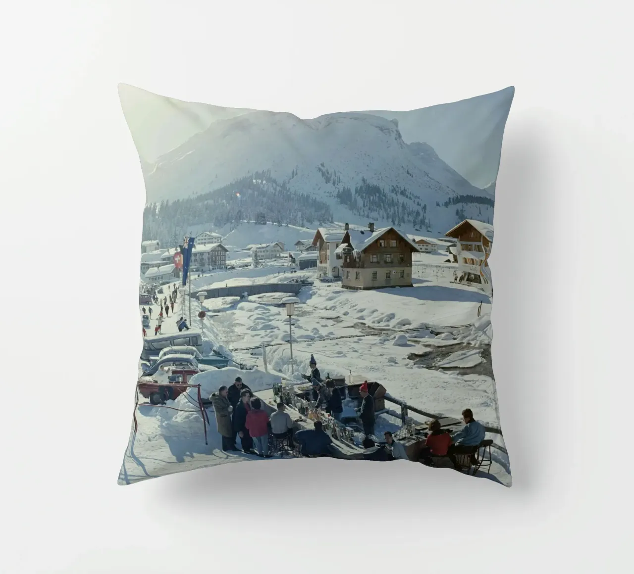 Lech Ice Bar Slim Aarons cuscino da Chrisvintage