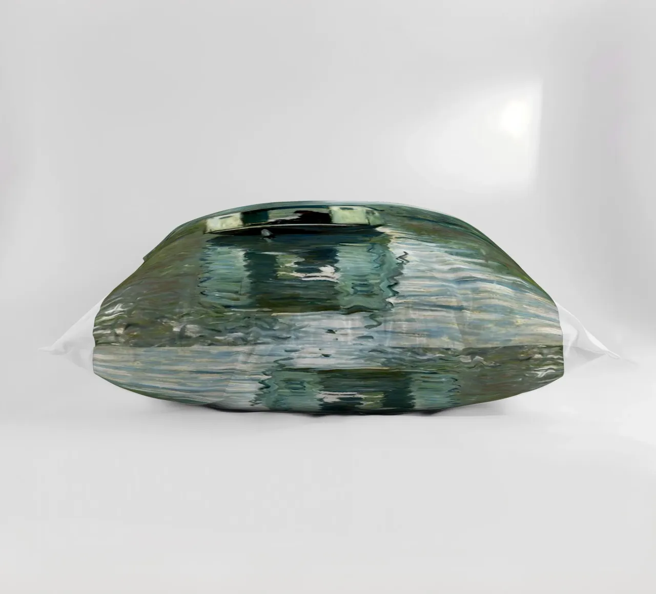 one boards a boat in the serenity of claude monet decorative cushion by belong shop