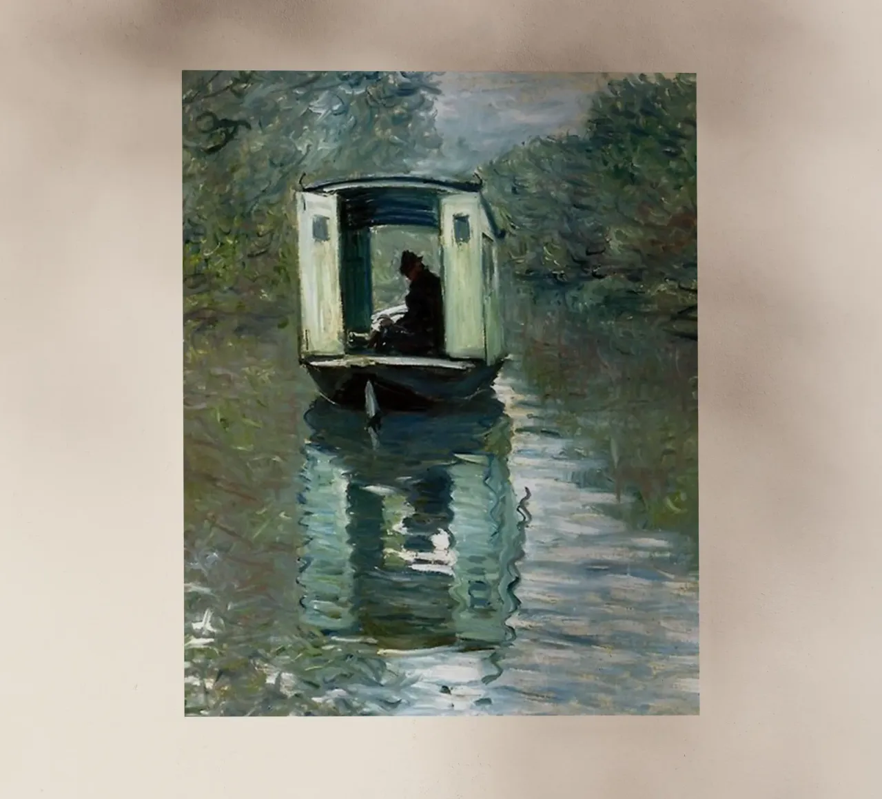si sale a bordo di una barca nella serenità di claude monet pellicola backlit da belong shop