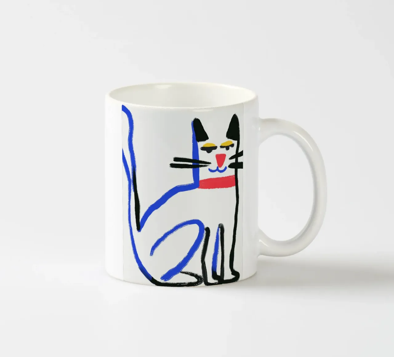 Weiße Katze Keramik Tasse von Little Dean