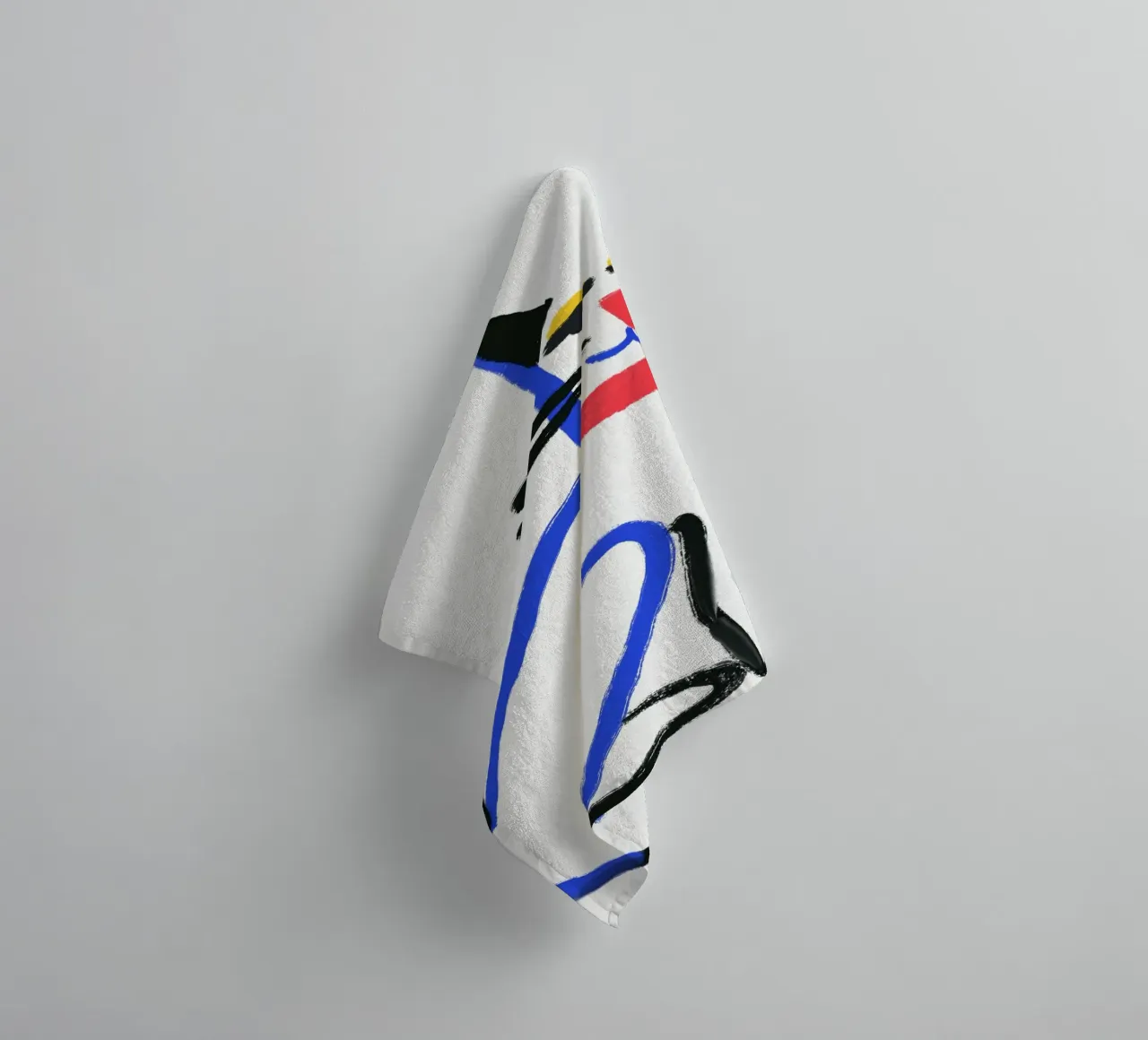 White cat towel by Little Dean