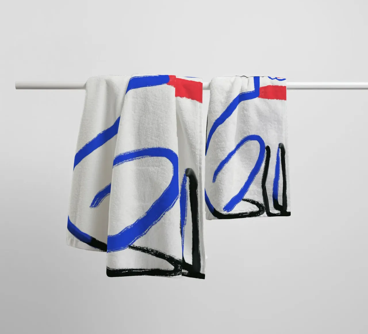 White cat towel by Little Dean