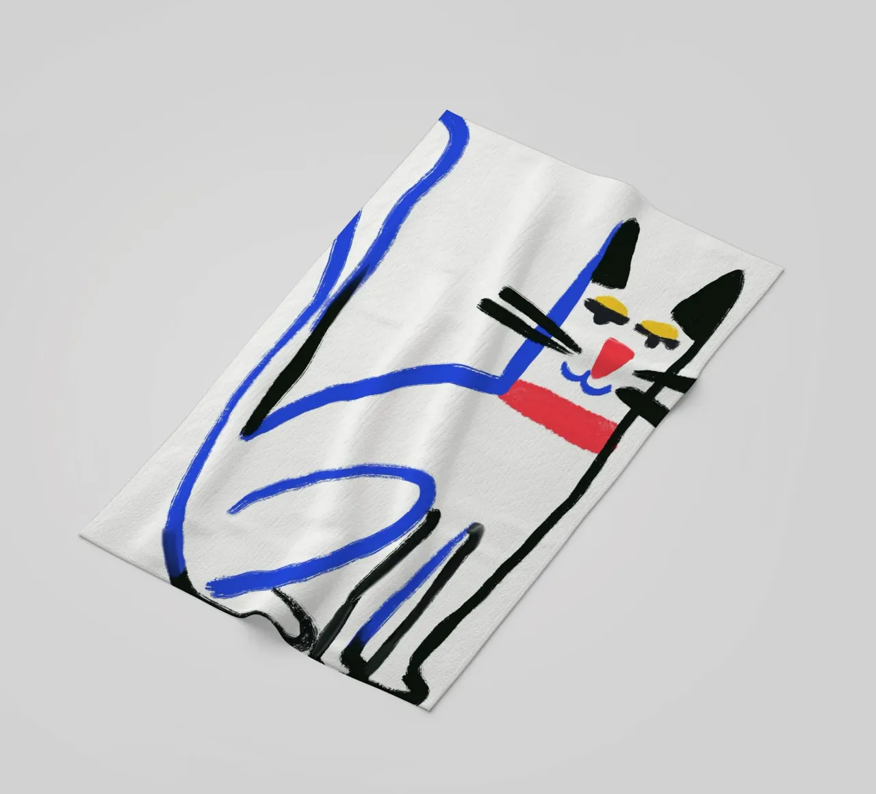 Gatto bianco telo mare da Little Dean