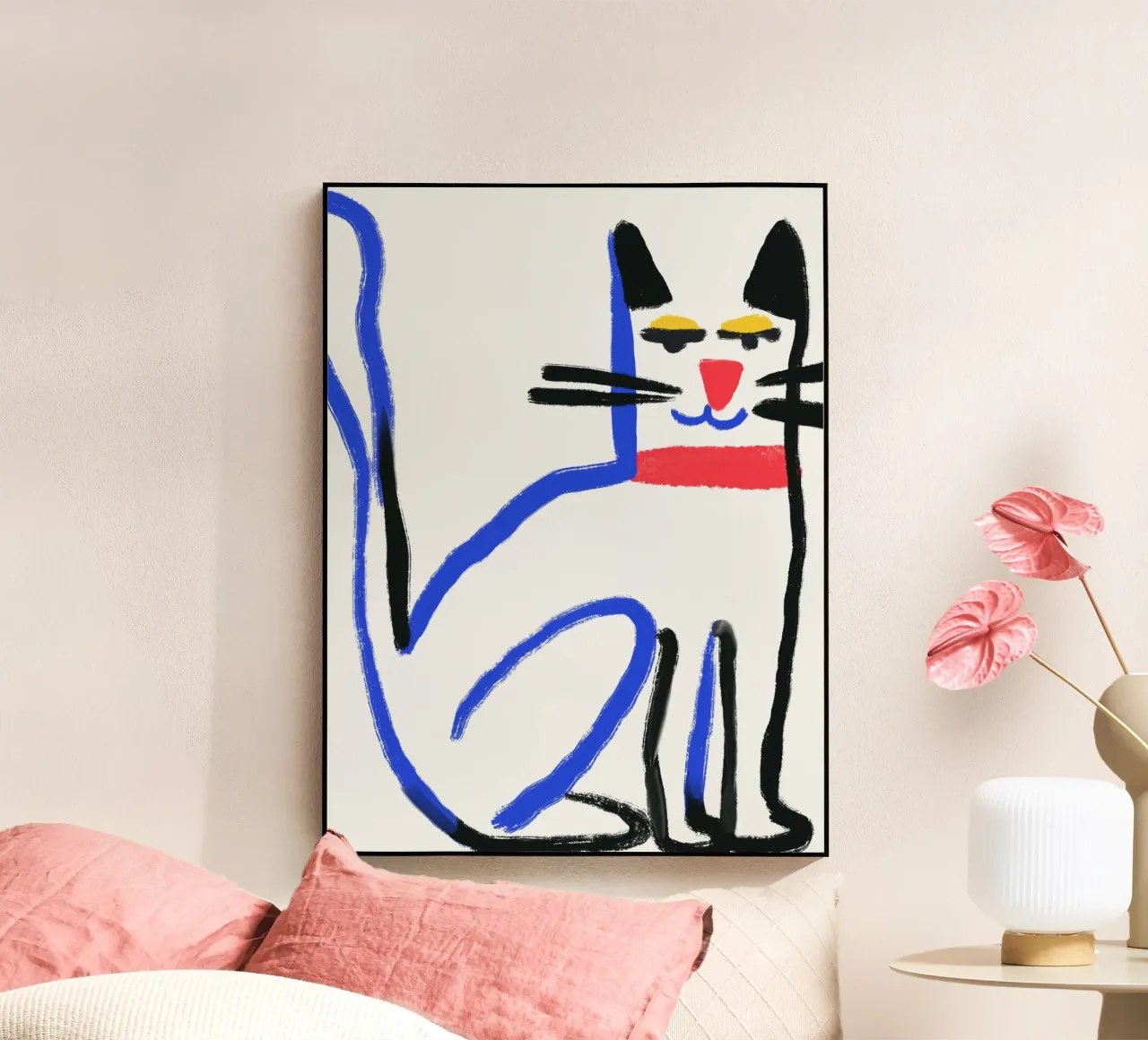 White cat acrylic glass by Little Dean