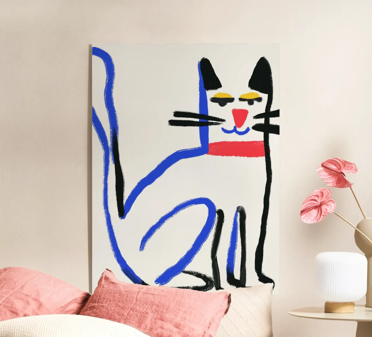 White cat acrylic glass by Little Dean