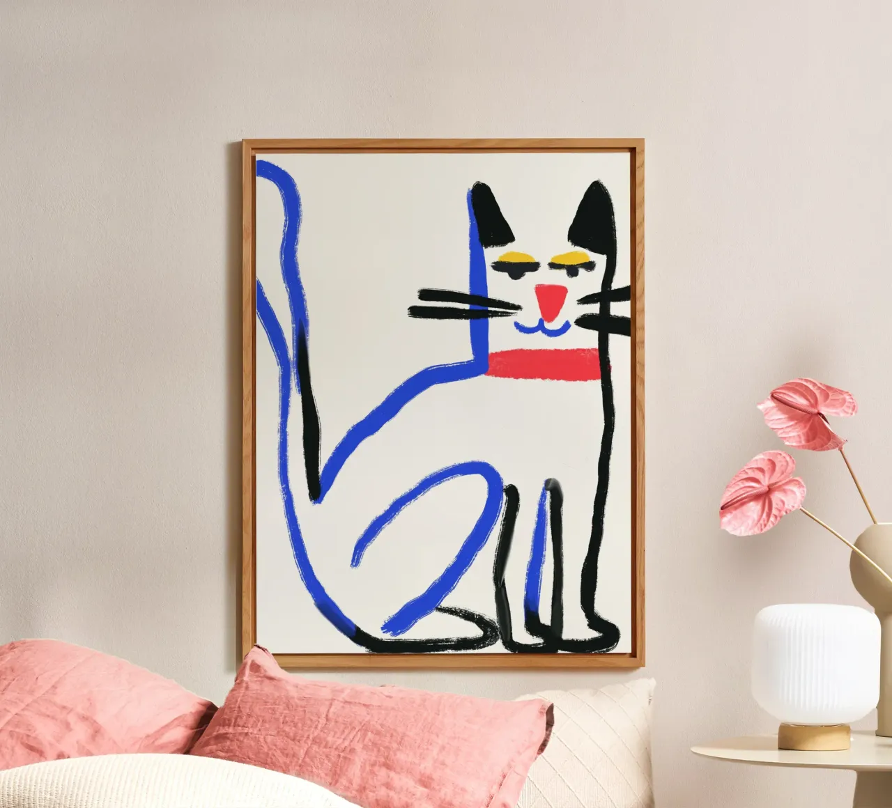 Chat blanc alu dibond de Little Dean