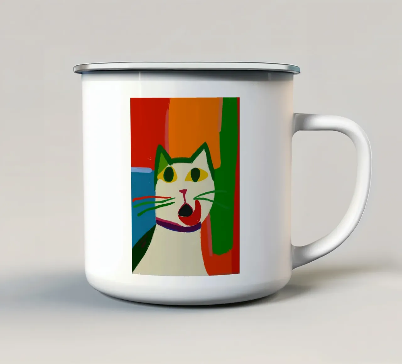 Catilicious tazza in smalto da Little Dean