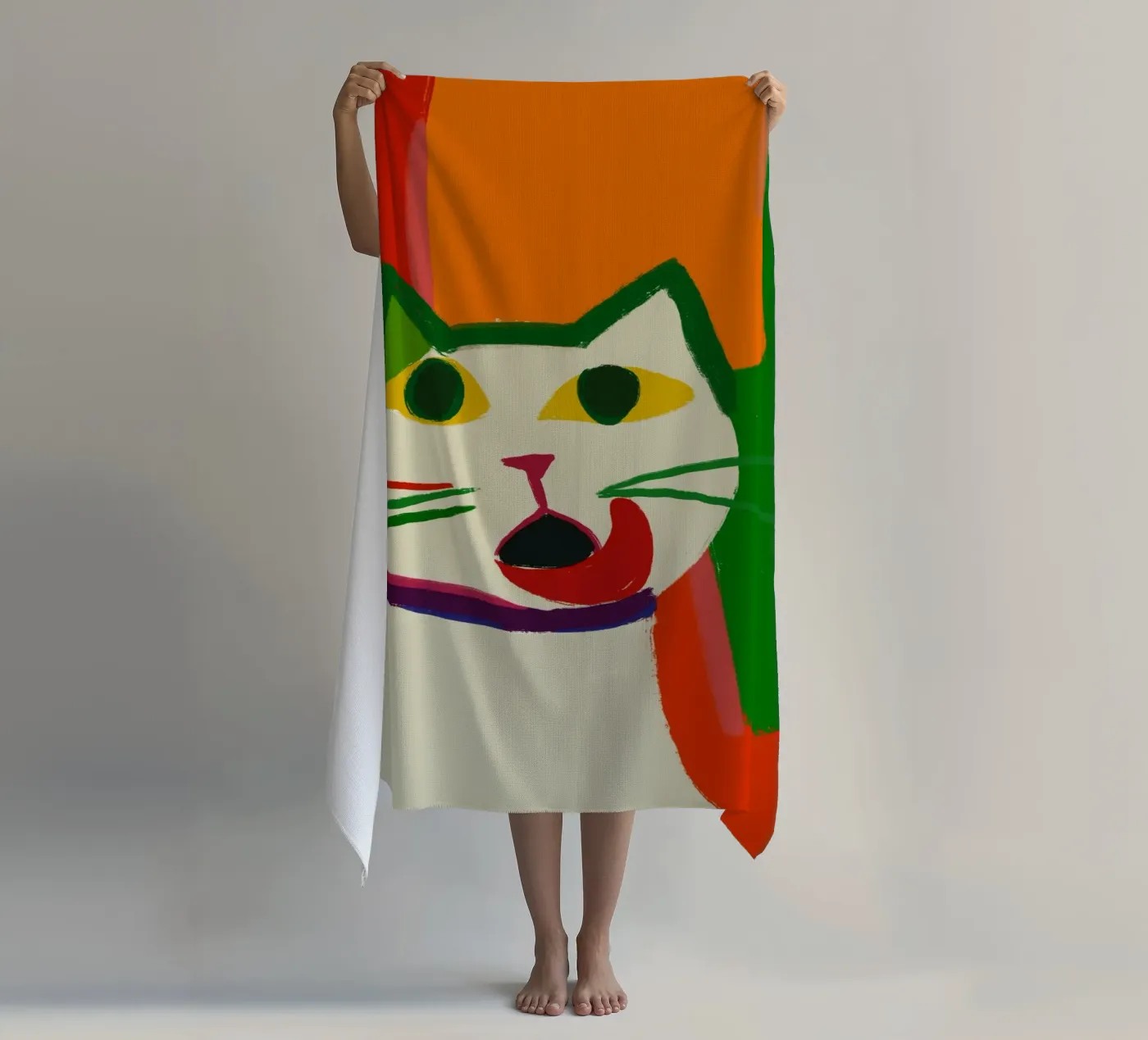Catilicious beach towel by Little Dean