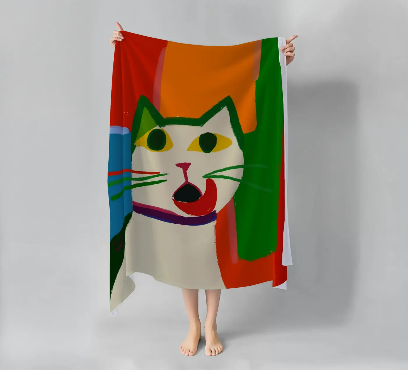 Catilicious beach towel by Little Dean