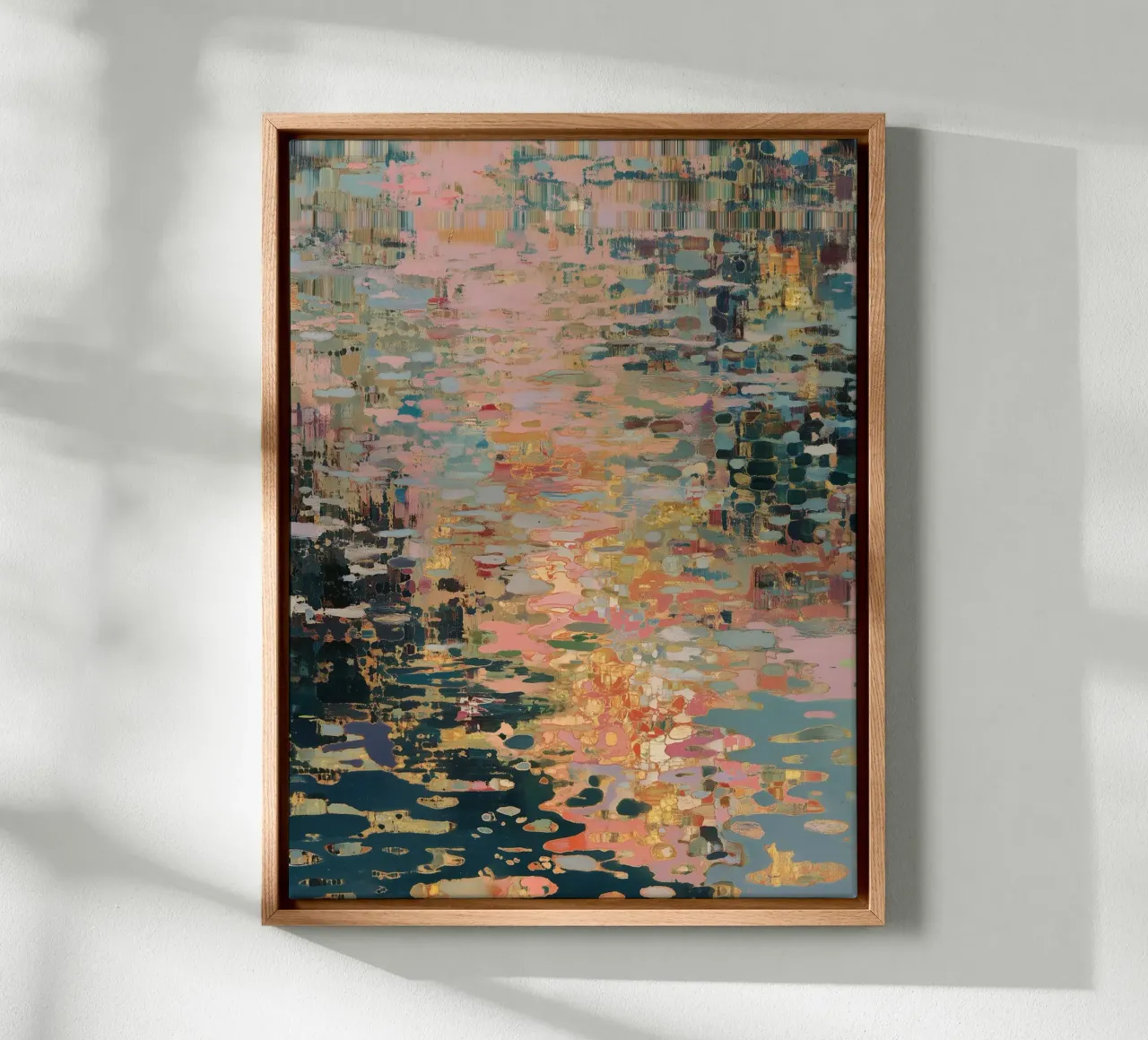 Gouden abstracte afmetingen canvas met Baklijst van Carinaprint