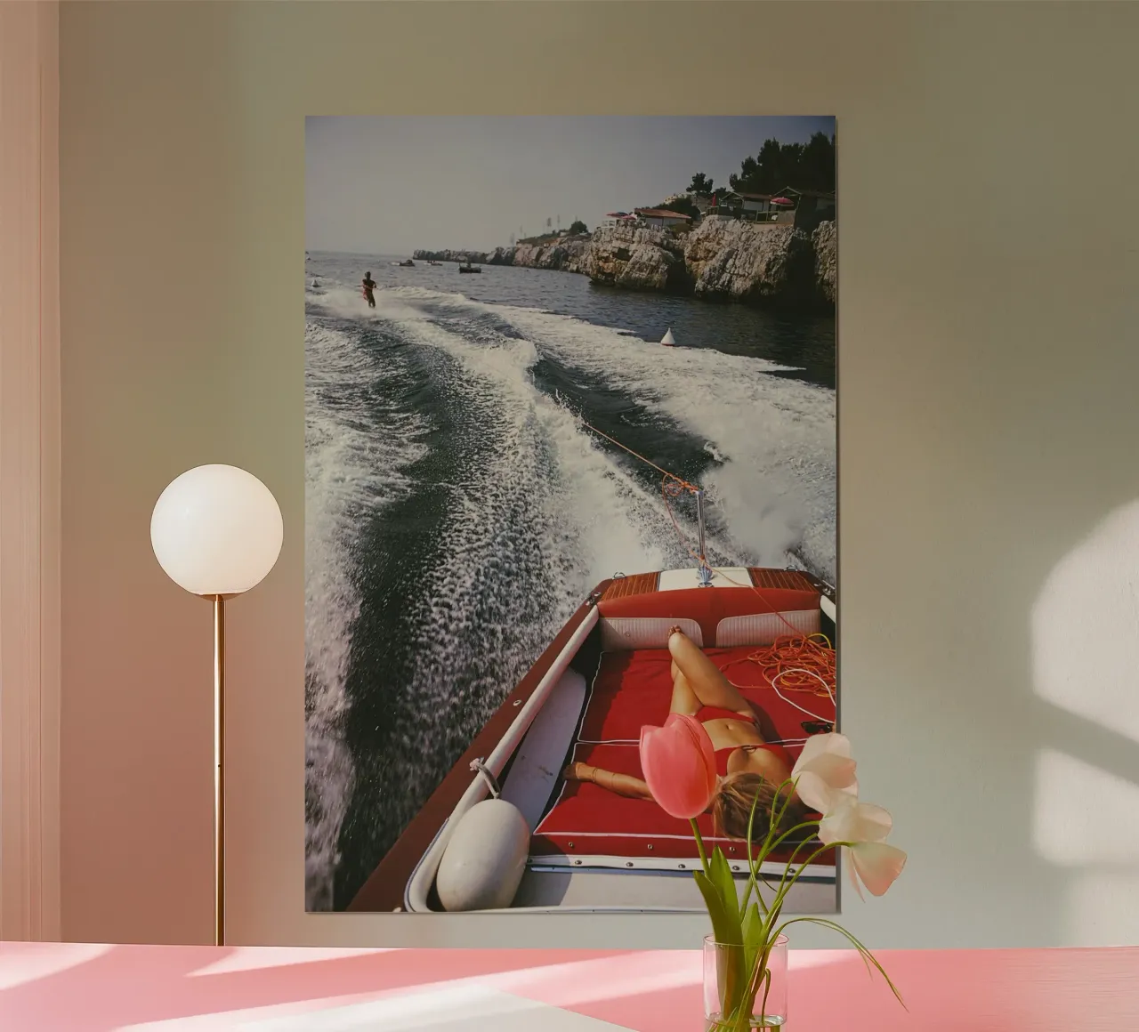 Vrouw slaapt op de boot - Slim Aarons hahnemühle van Chrisvintage