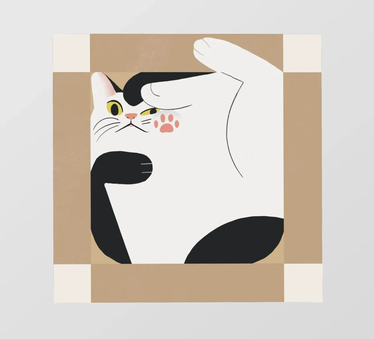 Gatto in una scatola quadrata telo in pvc da Little Dean