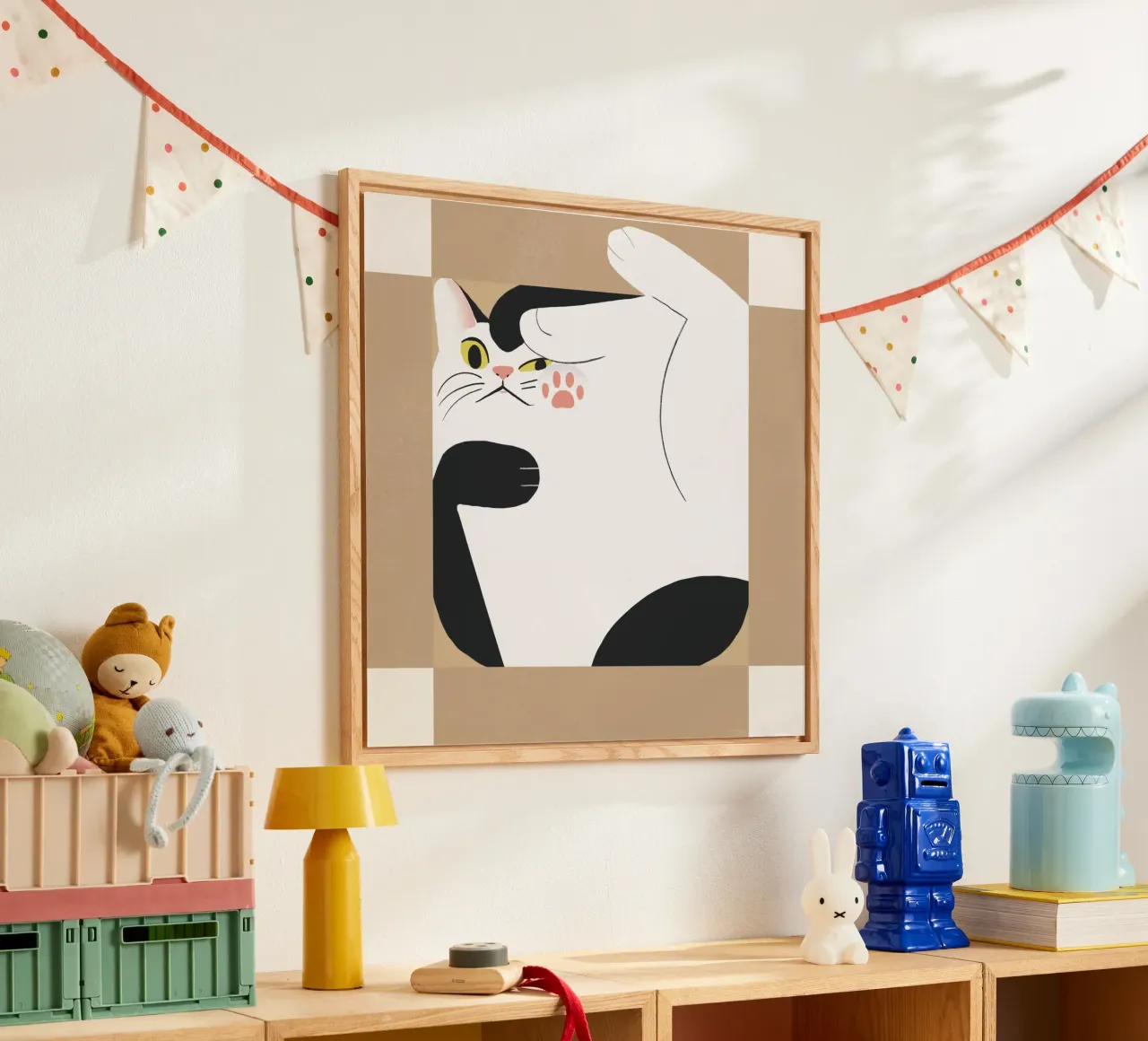 Gatto in una scatola quadrata plexiglass da Little Dean