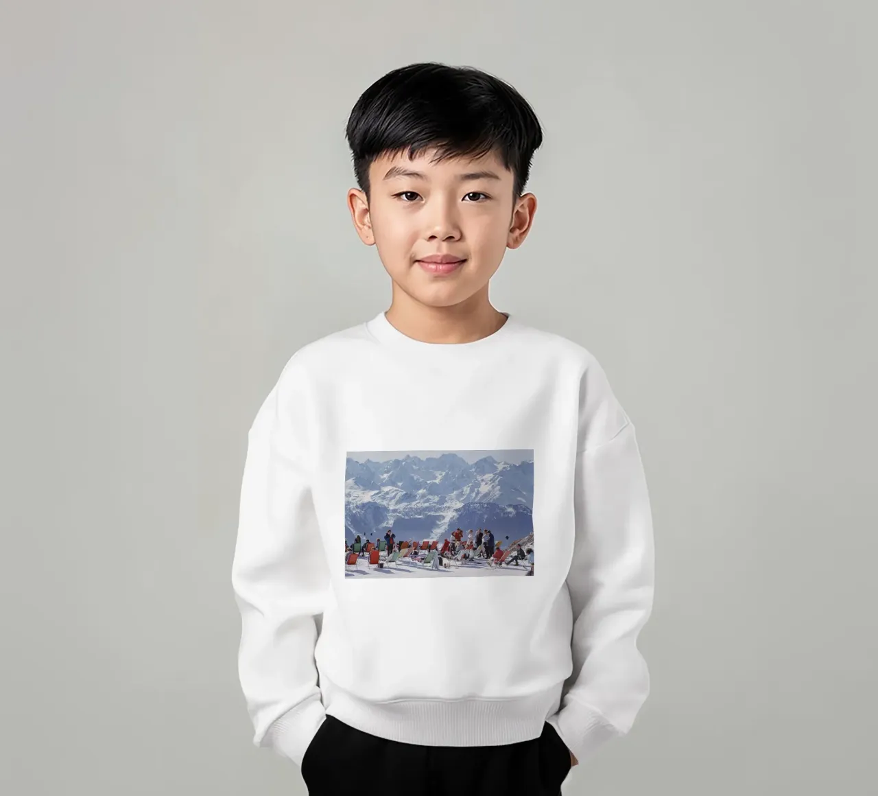 Oziare a Verbier - Slim Aarons felpa bambino da Chrisvintage