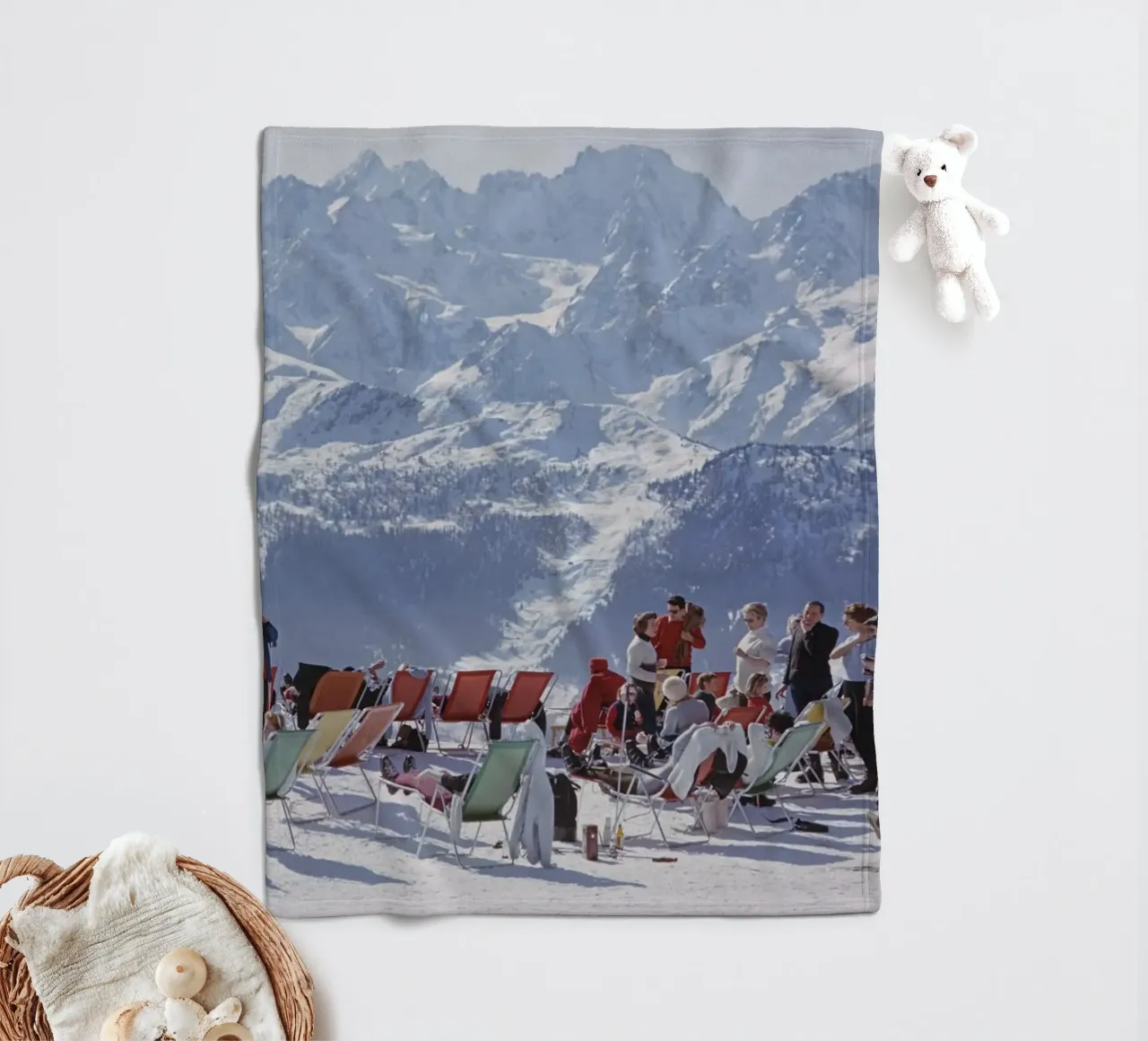 Oziare a Verbier - Slim Aarons coperta in pile da Chrisvintage