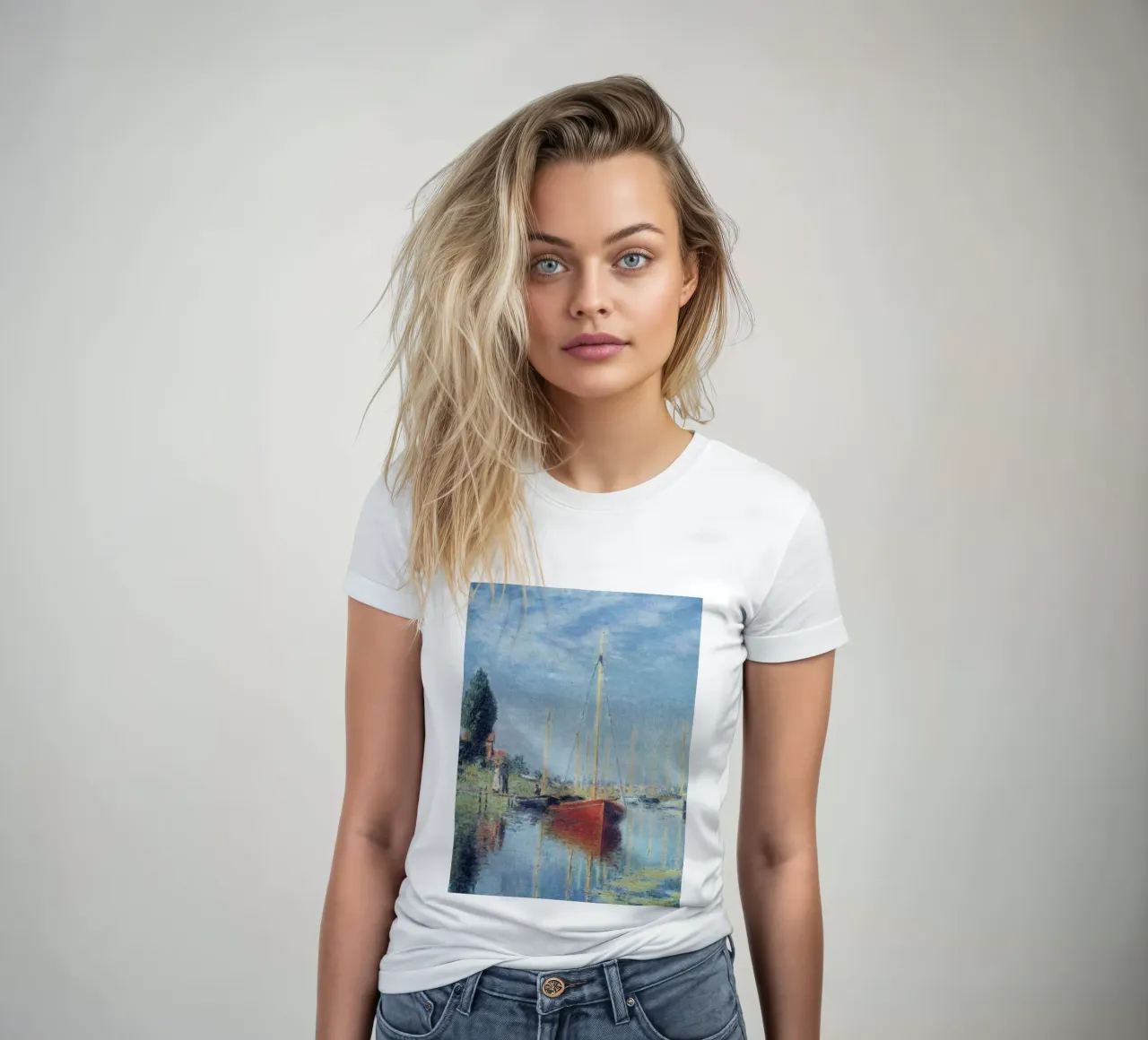 zwei leute wollen mit dem boot fahren claude monet Frauen T-Shirt von belong shop