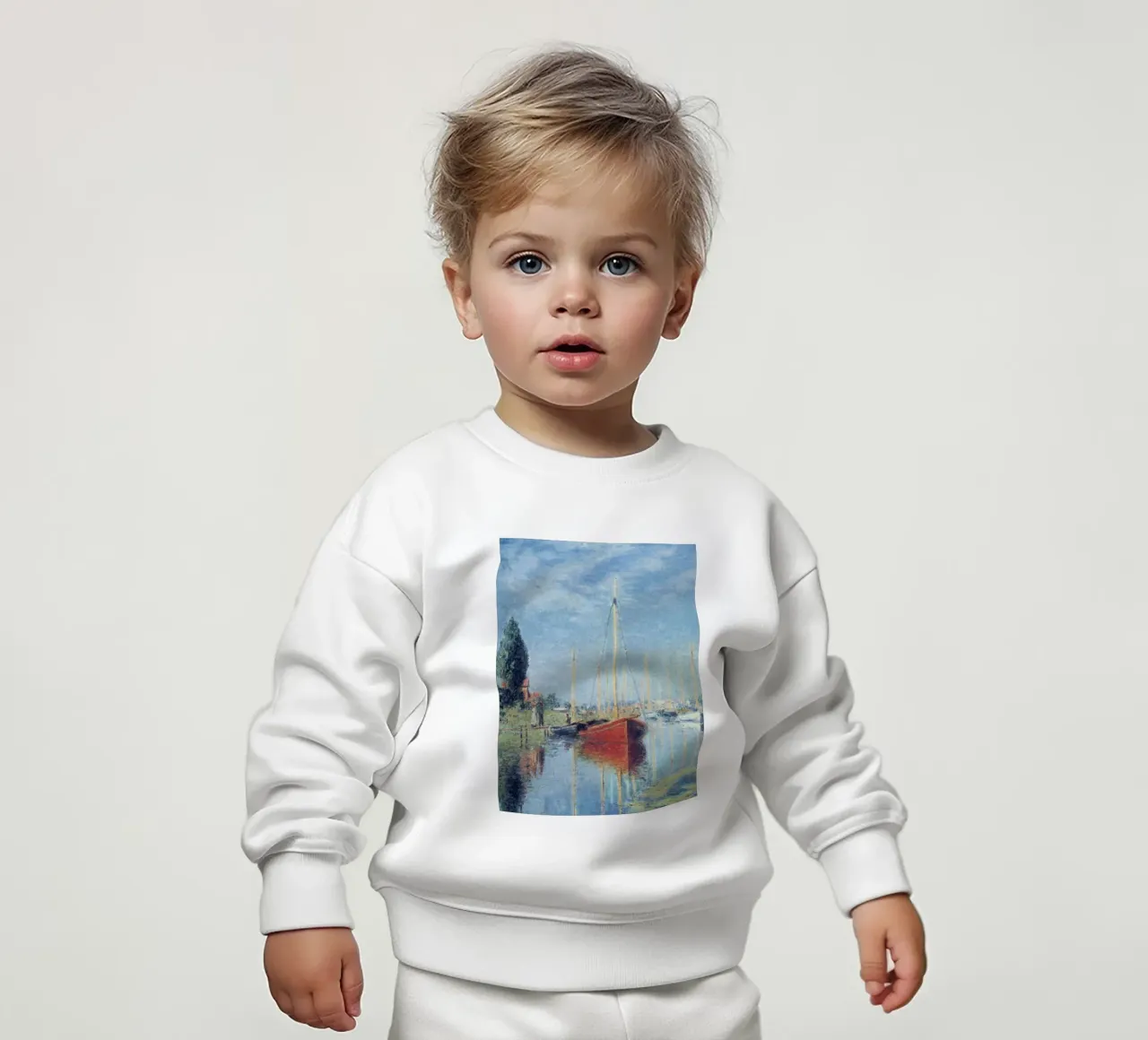 due persone vogliono salire sulla barca claude monet felpa neonato da belong shop