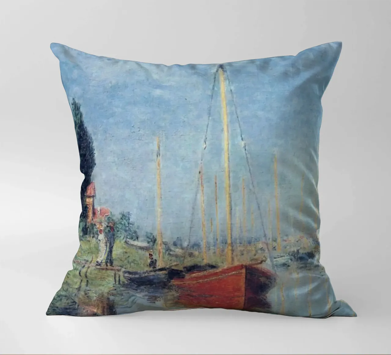 due persone vogliono salire sulla barca claude monet cuscino da belong shop