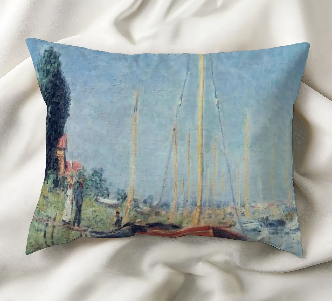 due persone vogliono salire sulla barca claude monet cuscino da belong shop