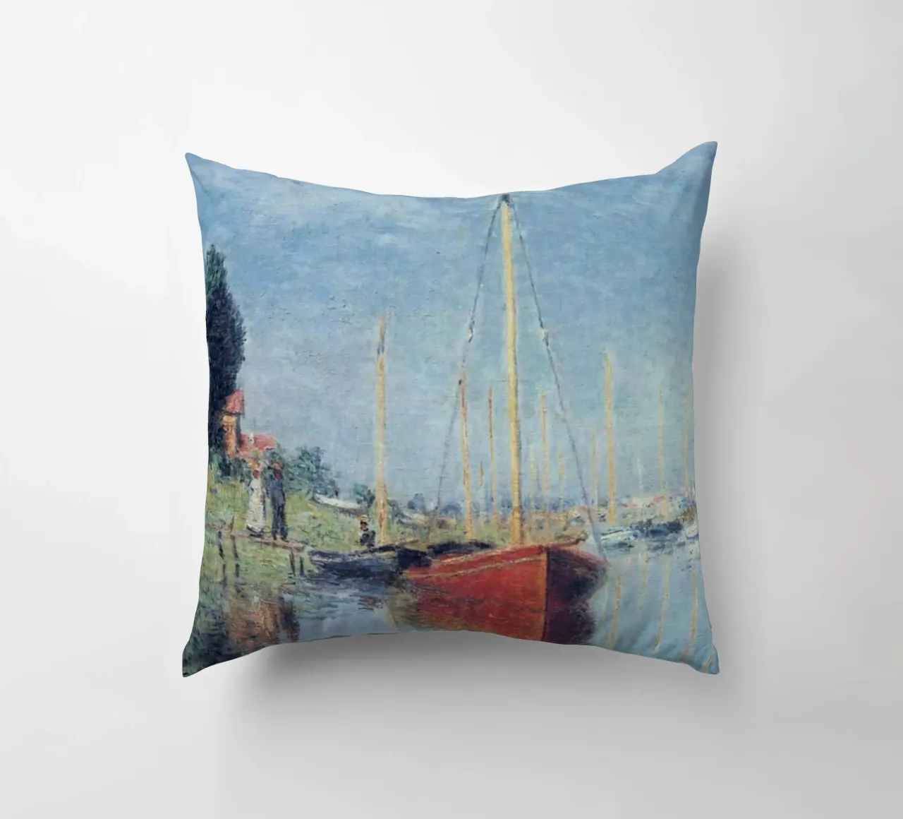 due persone vogliono salire sulla barca claude monet cuscino da belong shop