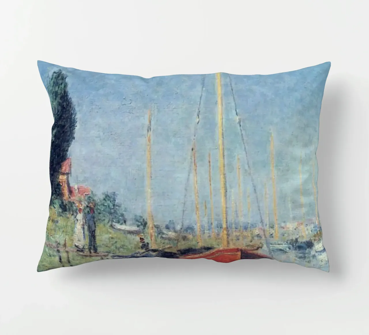 due persone vogliono salire sulla barca claude monet cuscino da belong shop
