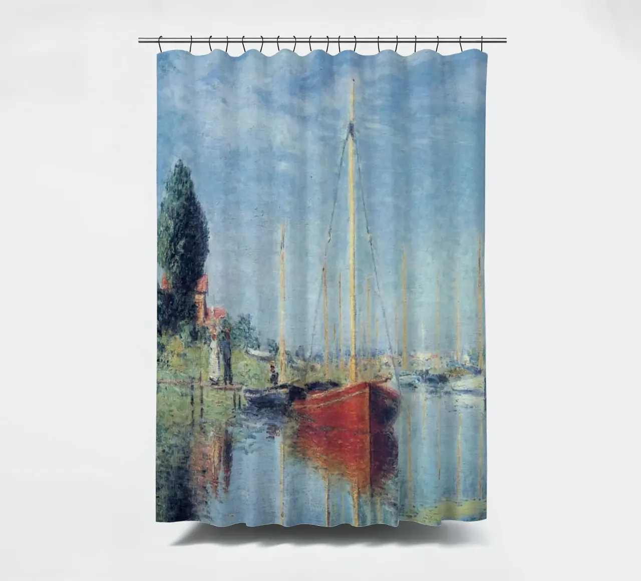 due persone vogliono salire sulla barca claude monet tenda da doccia da belong shop