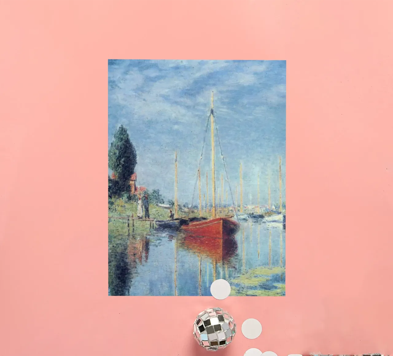 two people want to ride the boat claude monet sticker by belong shop