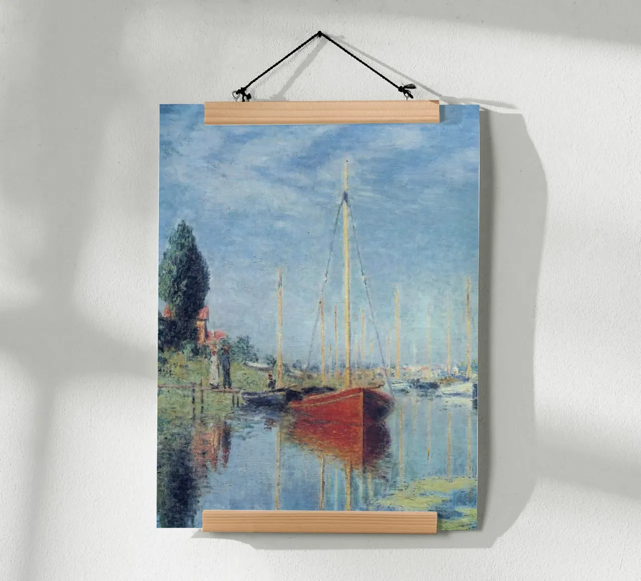 deux personnes veulent monter sur le bateau claude monet poster de belong shop