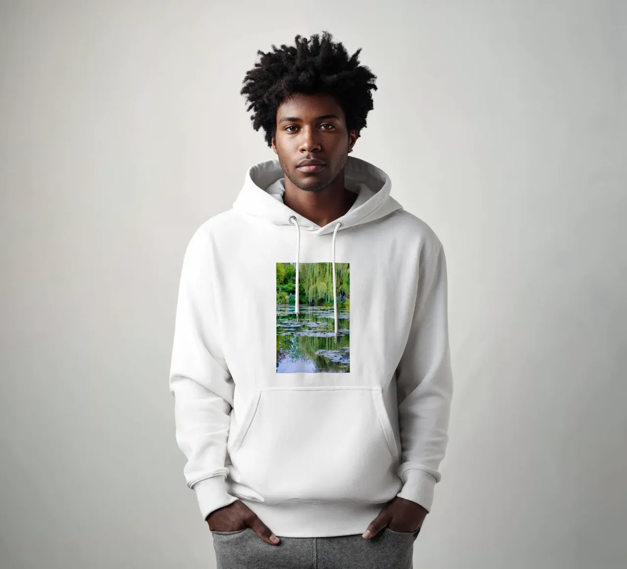 ninfee in una palude chiara claude monet felpa con cappuccio da belong shop