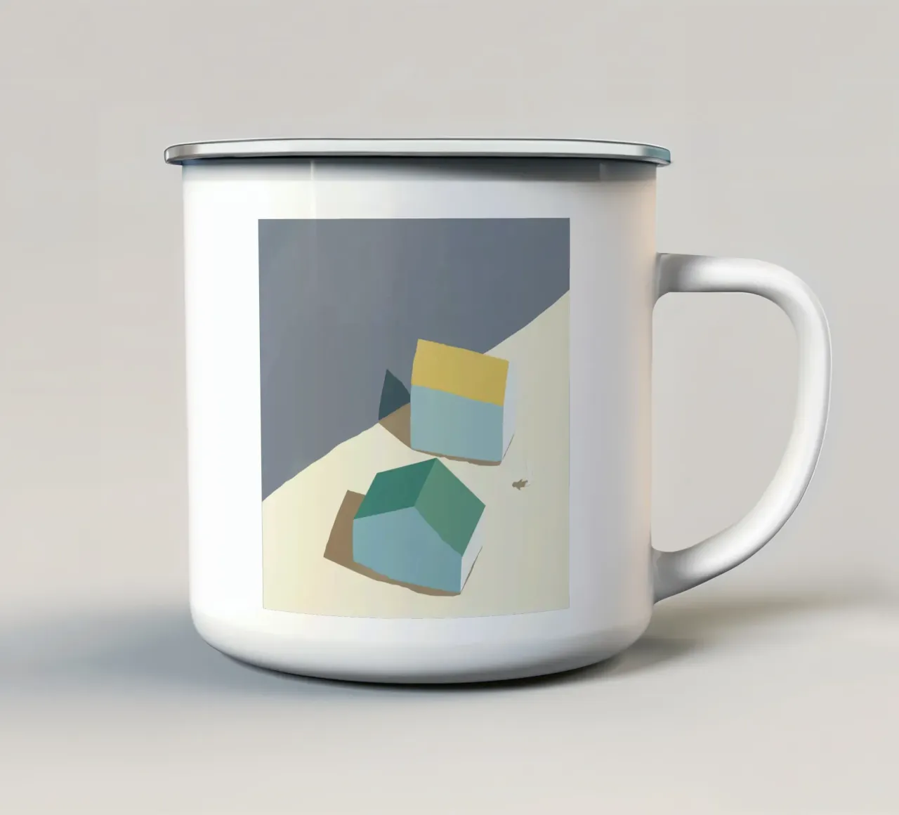 Paesaggio a blocchi di colore tazza in smalto da Little Dean