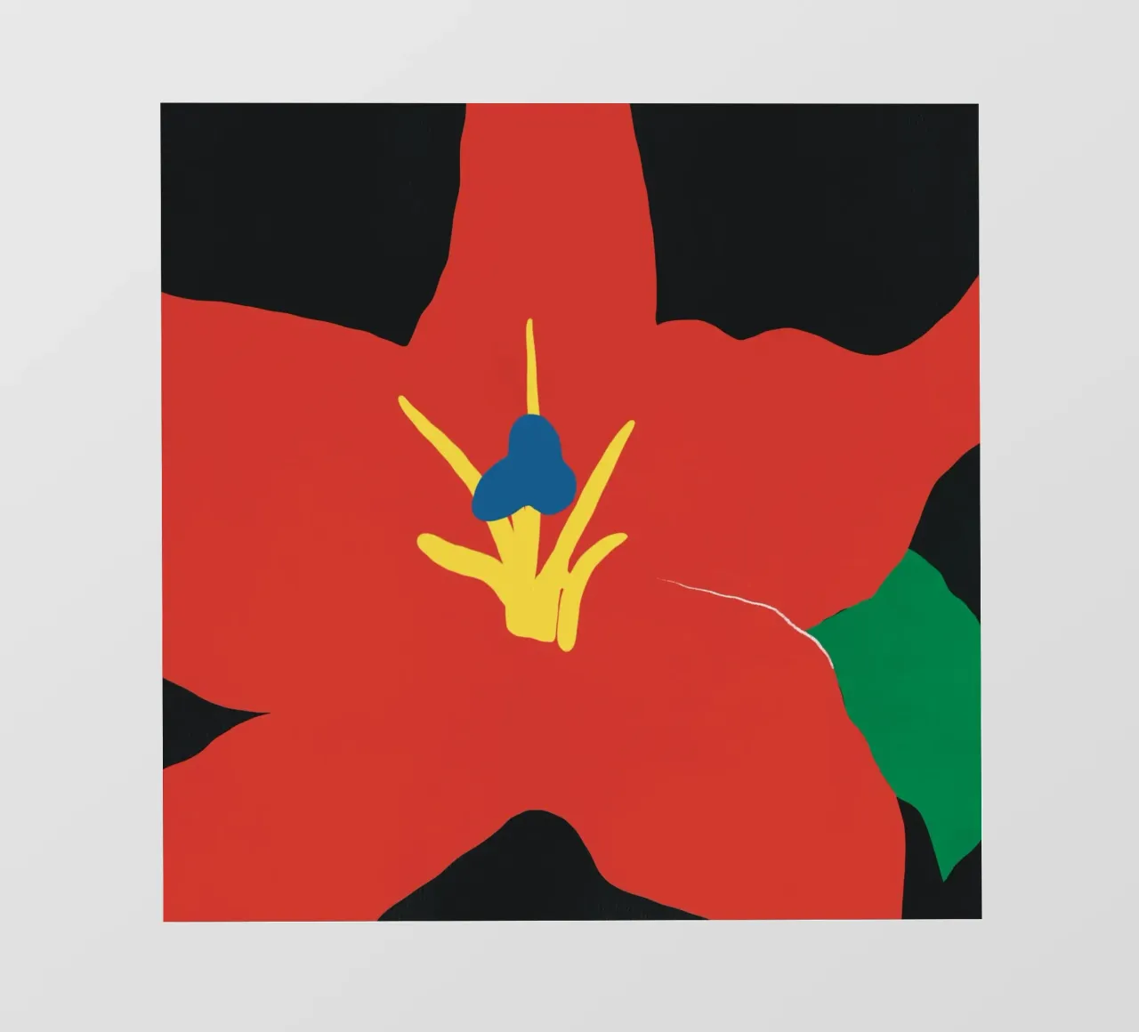 Primo piano di un fiore rosso telo in pvc da Little Dean