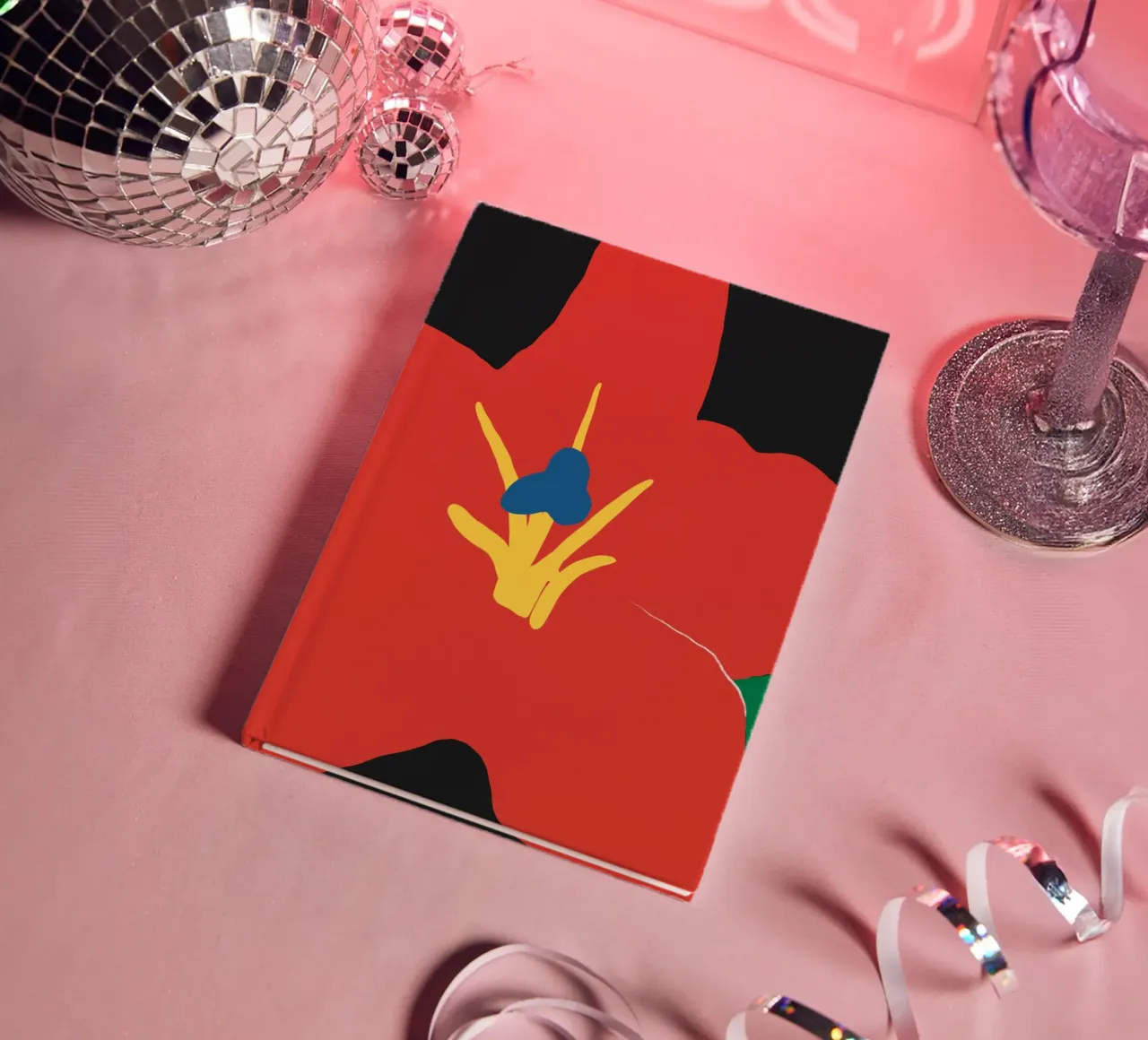 Close up red flower notebook by Little Dean