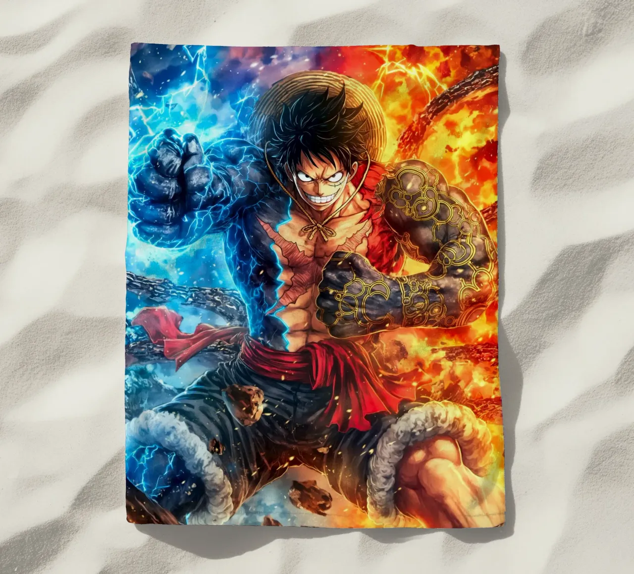 Monkey D Luffy One Piece telo mare da Fleur de Lys