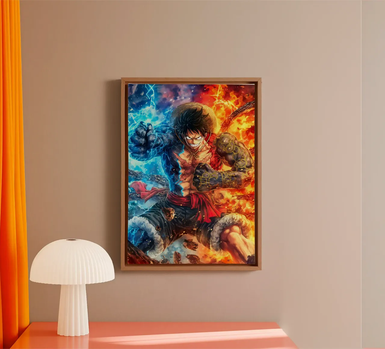 Monkey D Luffy One Piece tela con Cornice a cassetta da Fleur de Lys