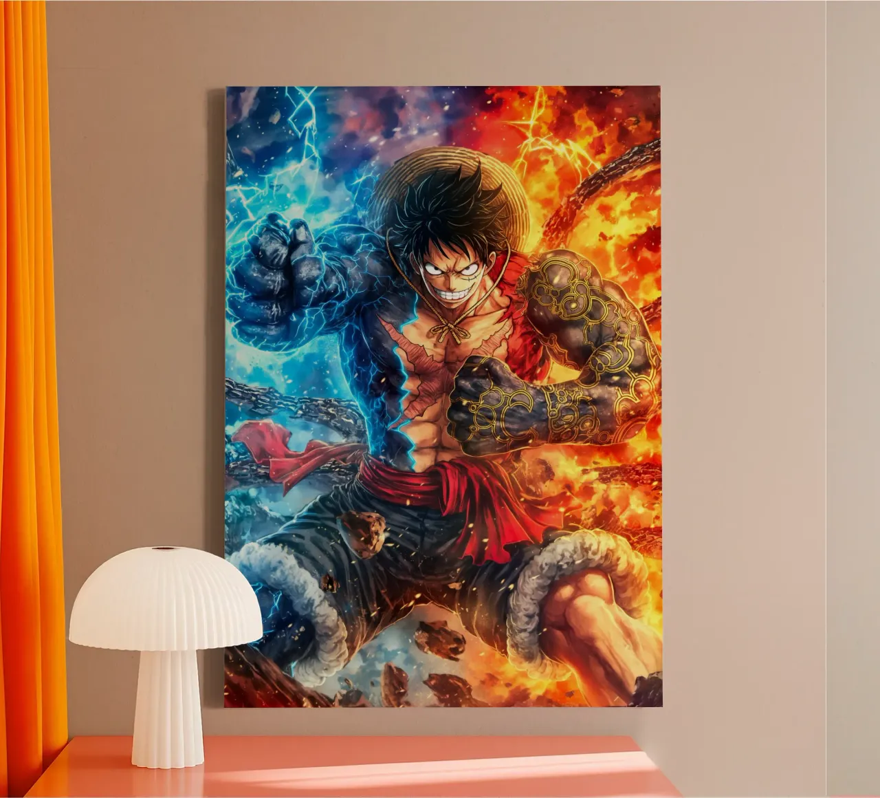 Monkey D Luffy One Piece tela con Cornice a cassetta da Fleur de Lys
