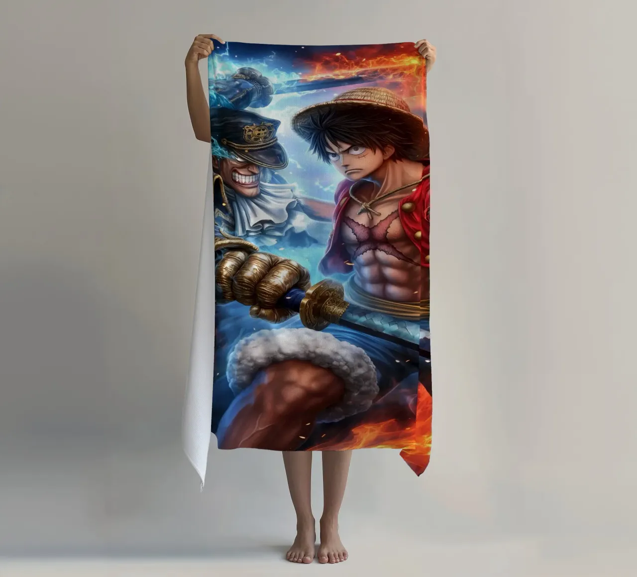 Monkey D Luffy One Piece telo mare da Fleur de Lys