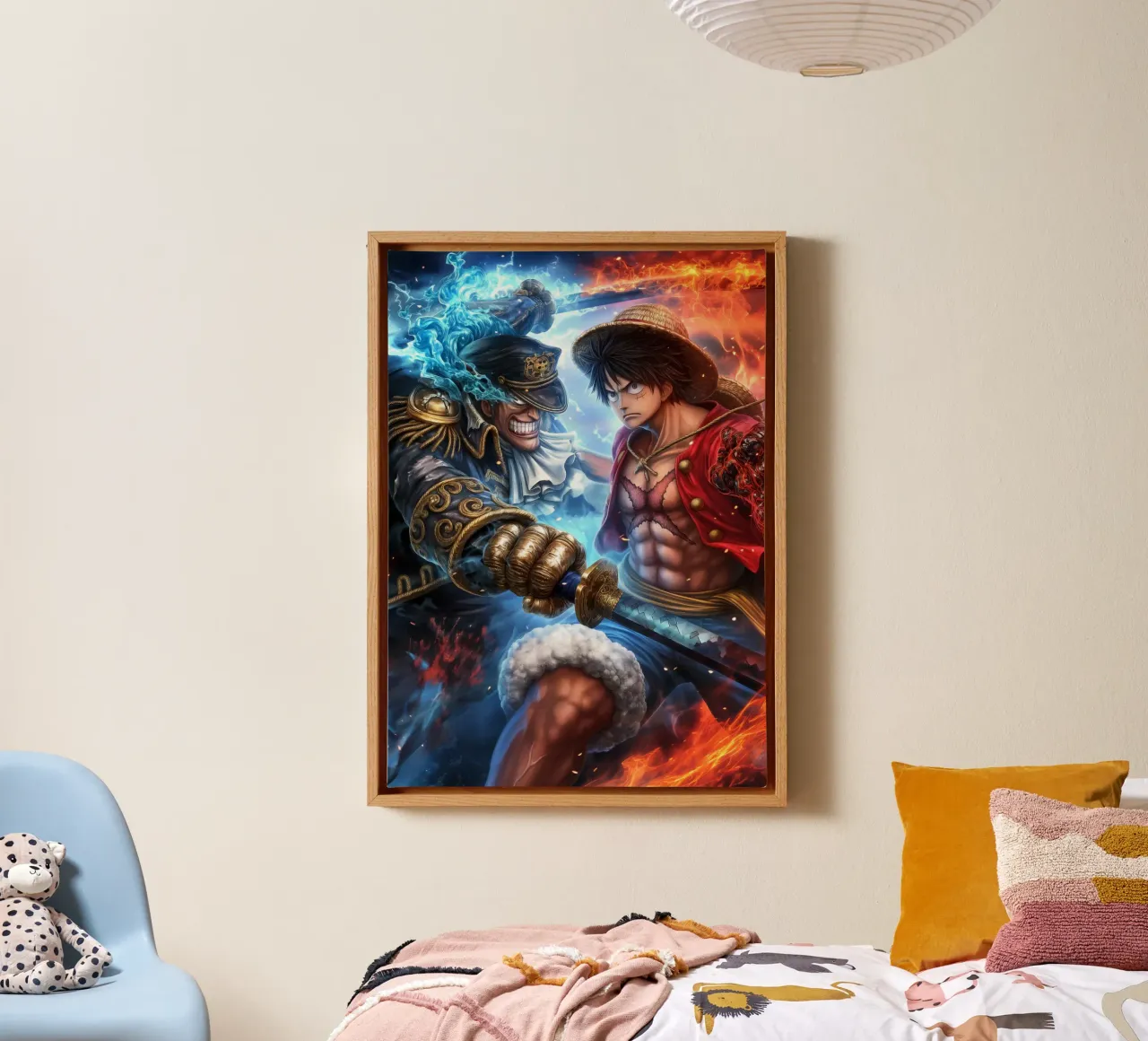 Monkey D Luffy One Piece tela con Cornice a cassetta da Fleur de Lys