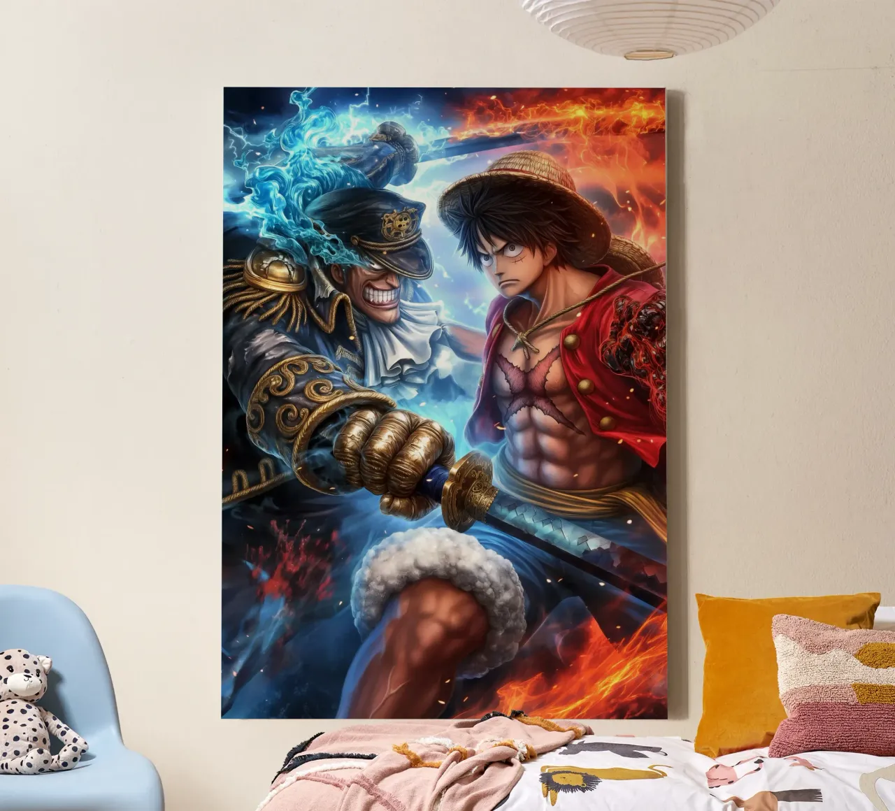 Monkey D Luffy One Piece tela con Cornice a cassetta da Fleur de Lys