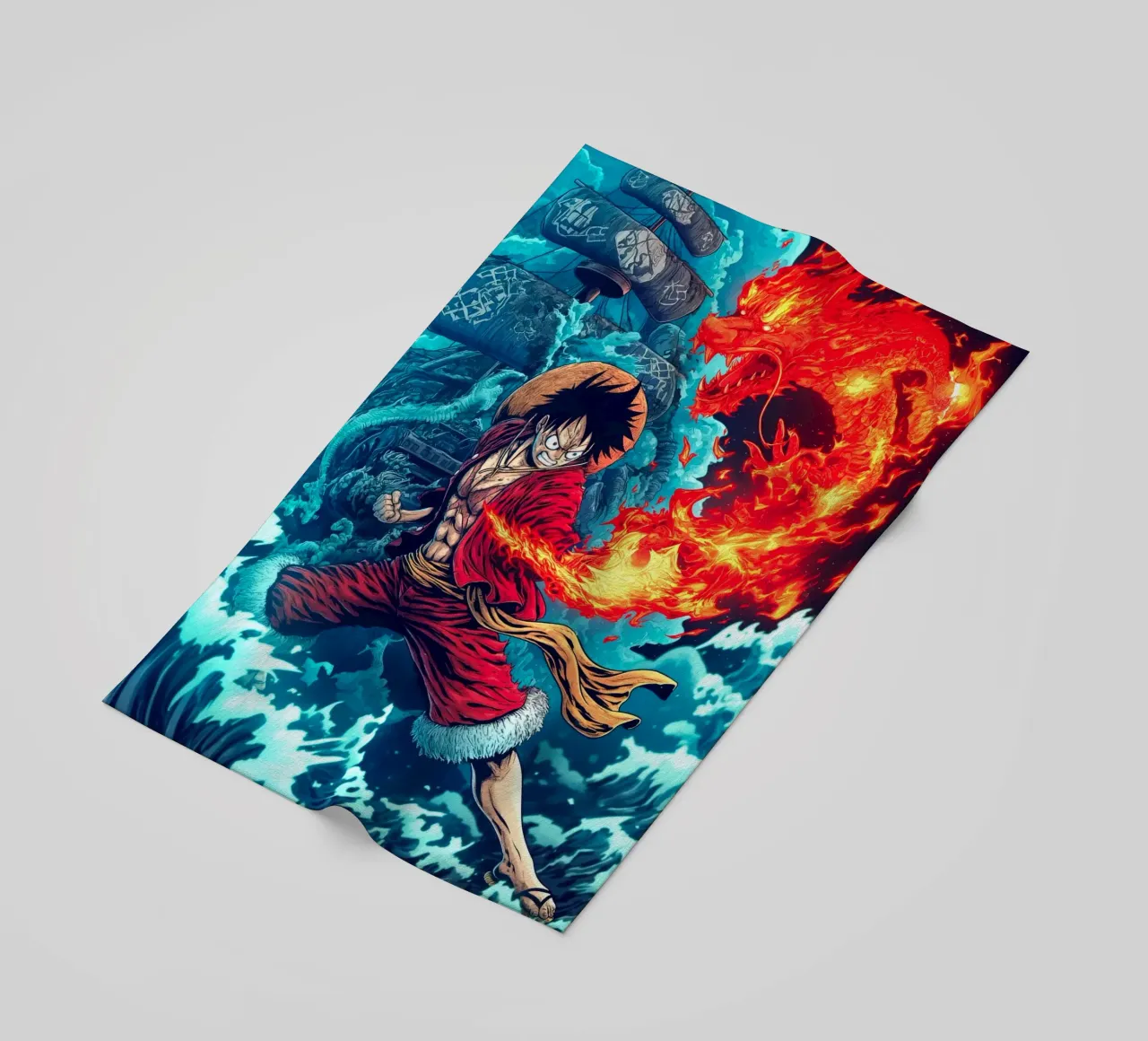 Monkey D Luffy One Piece telo mare da Fleur de Lys