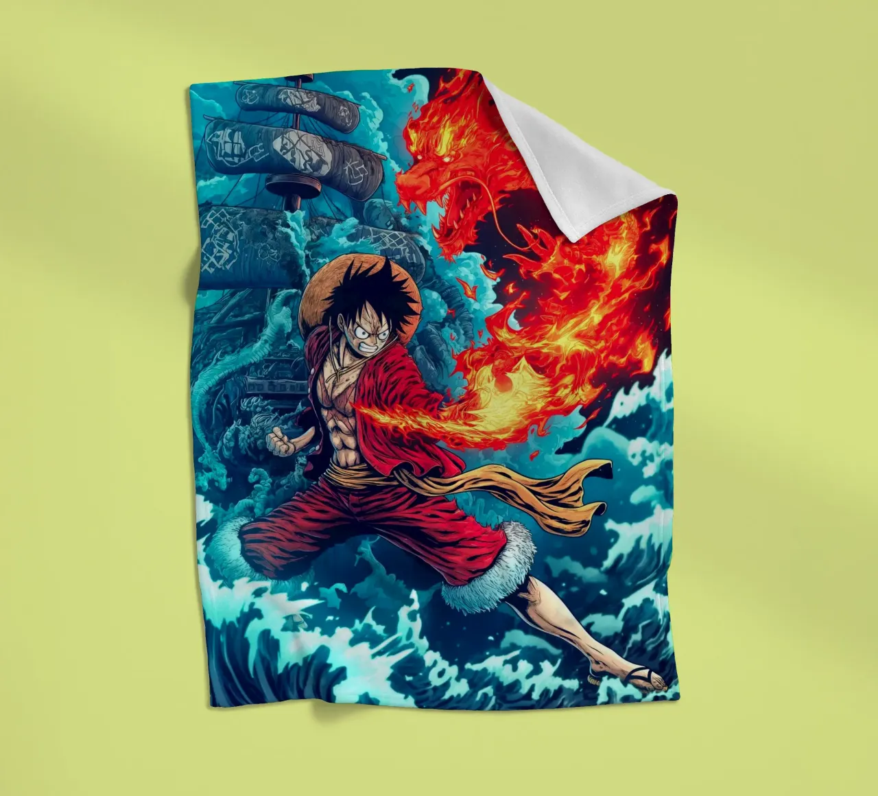 Monkey D Luffy One Piece coperta in pile da Fleur de Lys