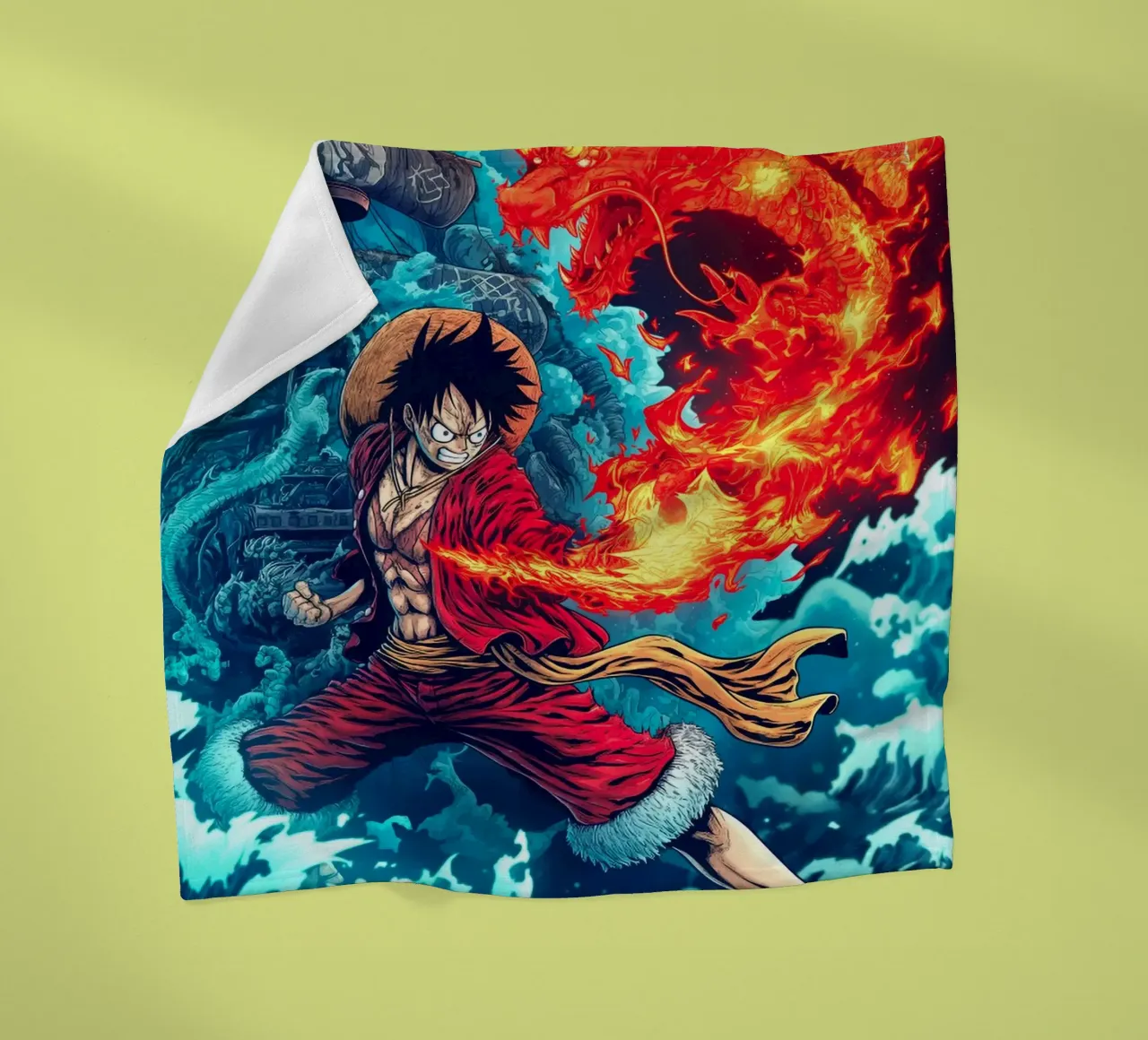 Monkey D Luffy One Piece coperta in pile da Fleur de Lys