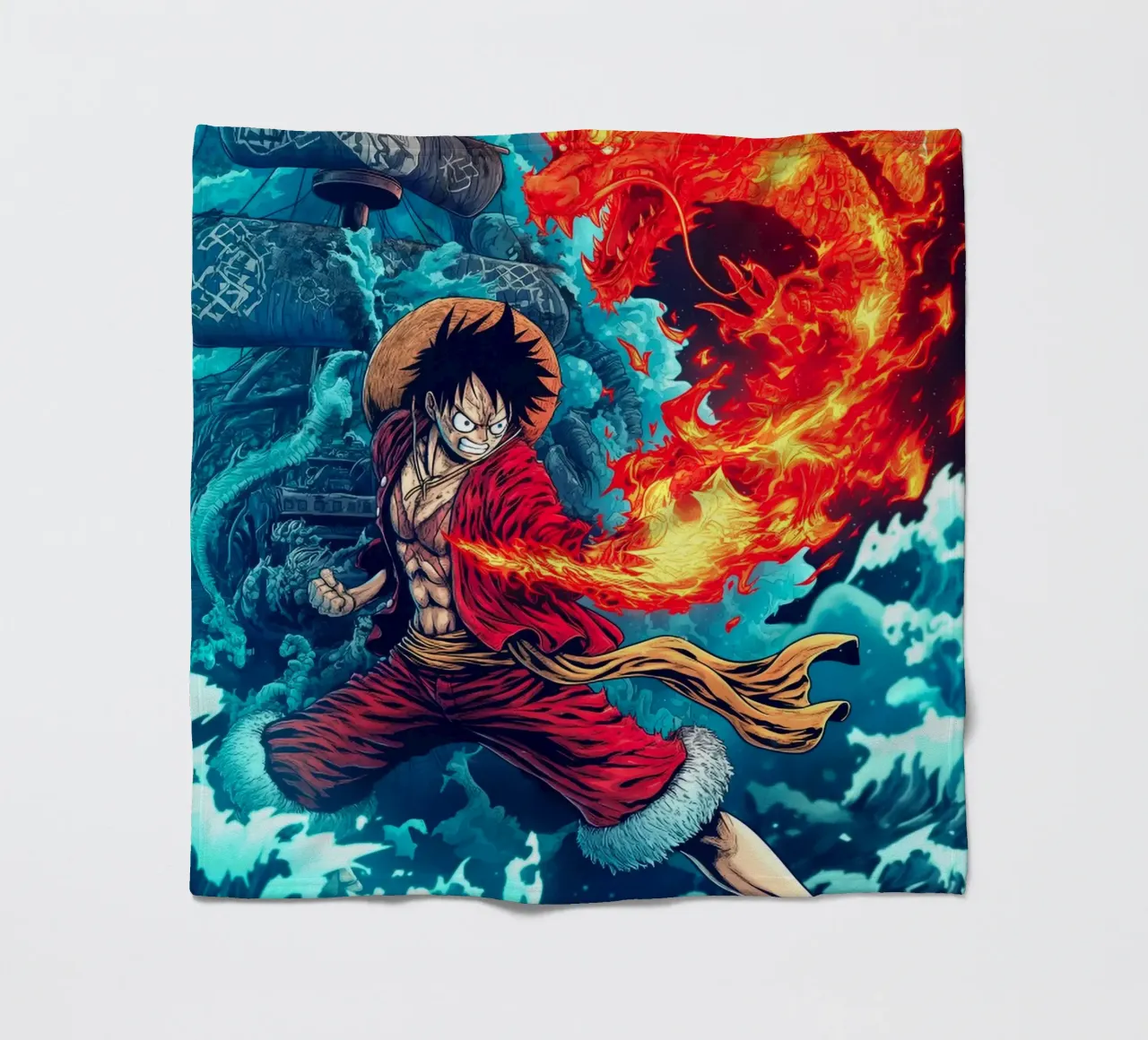 Monkey D Luffy One Piece coperta in pile da Fleur de Lys