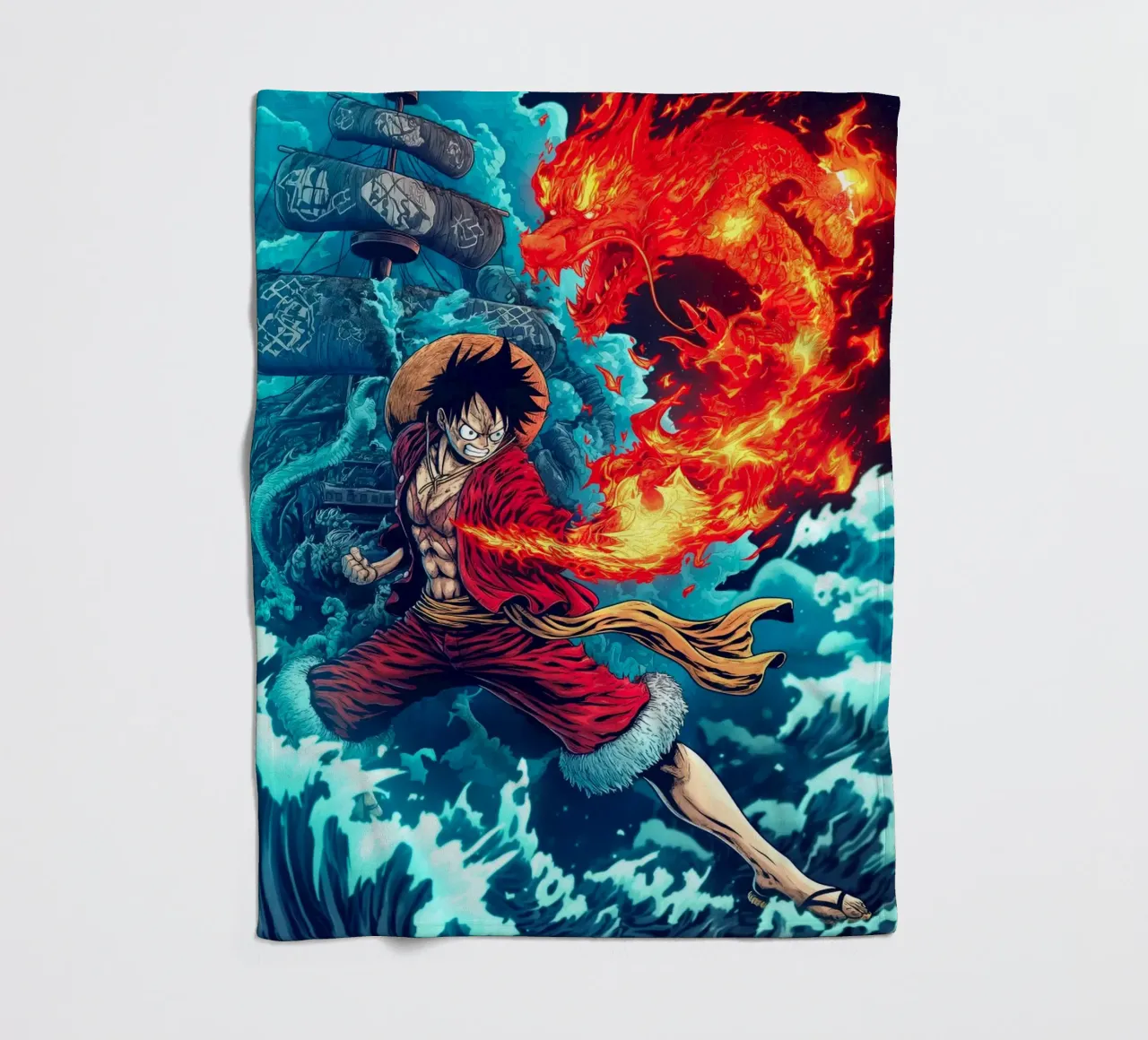 Monkey D Luffy One Piece coperta in pile da Fleur de Lys
