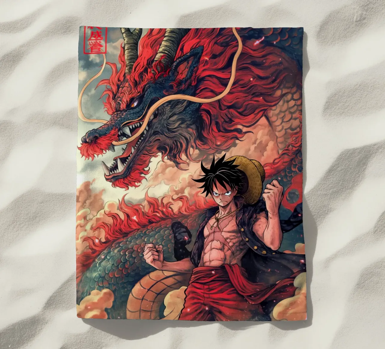 Monkey D Luffy One Piece telo mare da Fleur de Lys