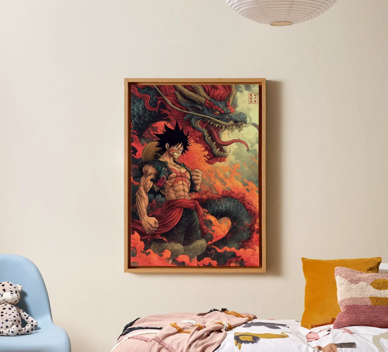 Monkey D Luffy One Piece tela con Cornice a cassetta da Fleur de Lys